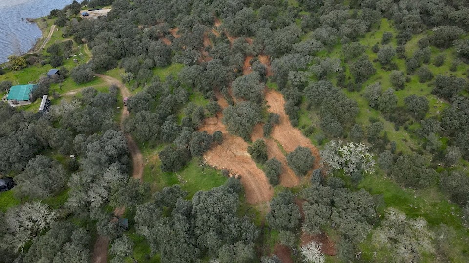 Swales for water retention and expanded camping at Boomland